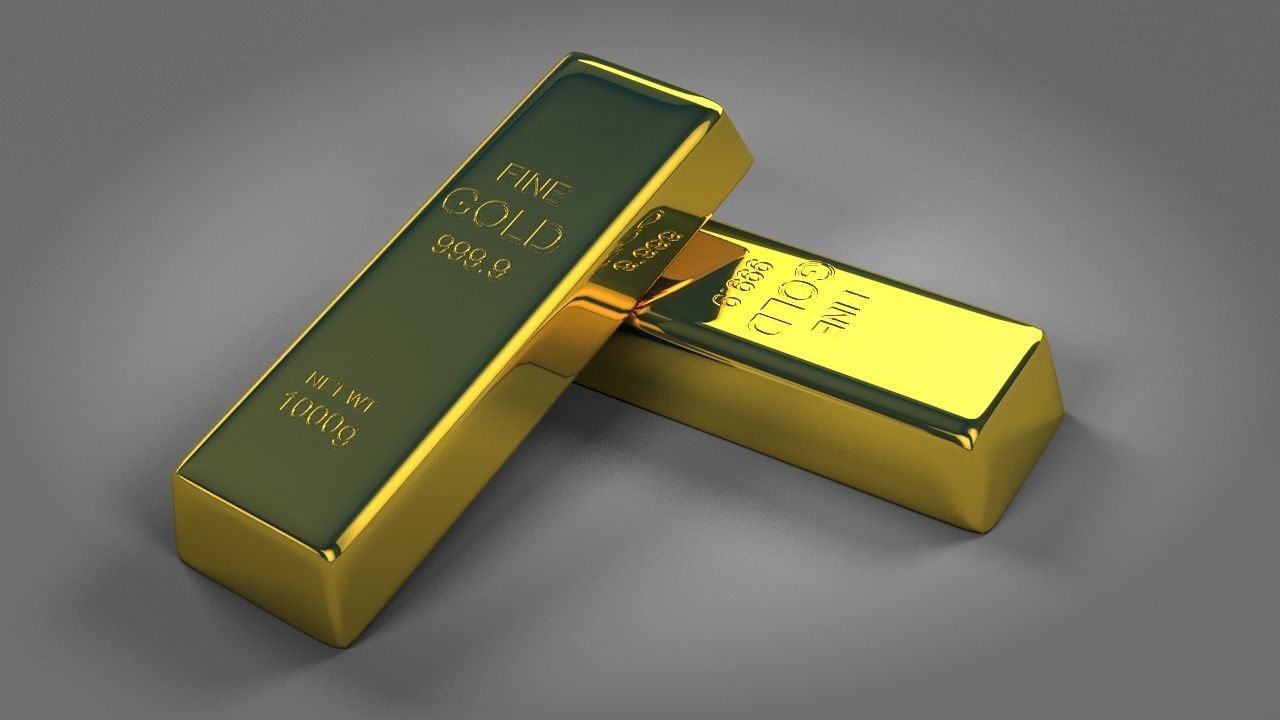 Gold Bar 3D model_1
