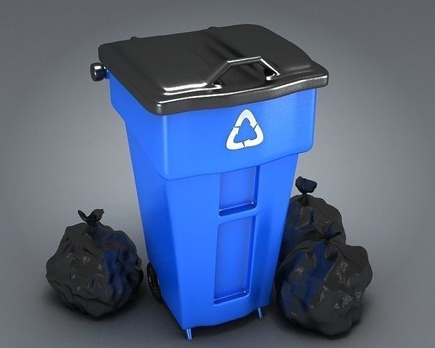 Plastic Garbage Bin 3D model