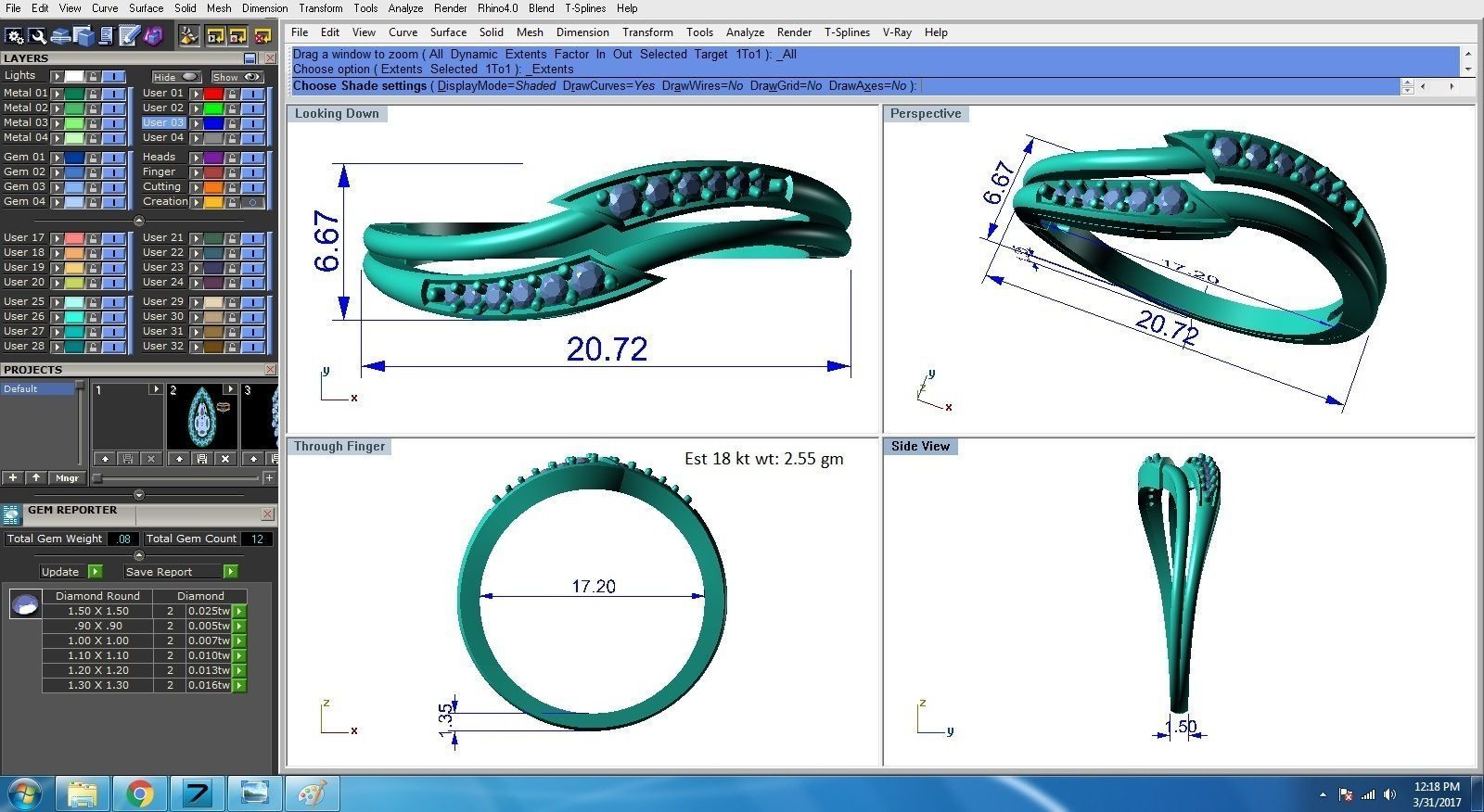 LADIES RING BSJ-R 8825 3D print model_2