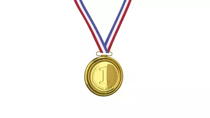 3D Gold Meda 3D model