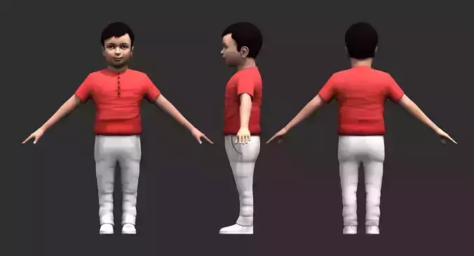 BOY 3D MODEL shirt and pants 3D model