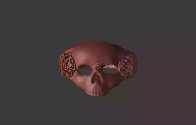 Ring Rose Skull