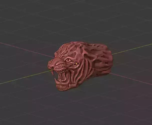 Tiger Head terminal for bracelet 3D print model