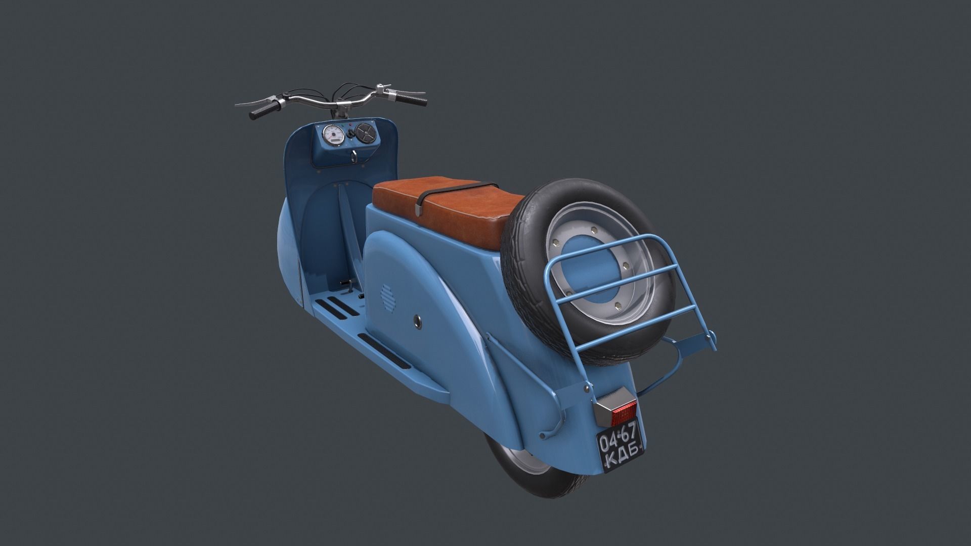 Soviet  scooter Tula T200 Free 3D model_4