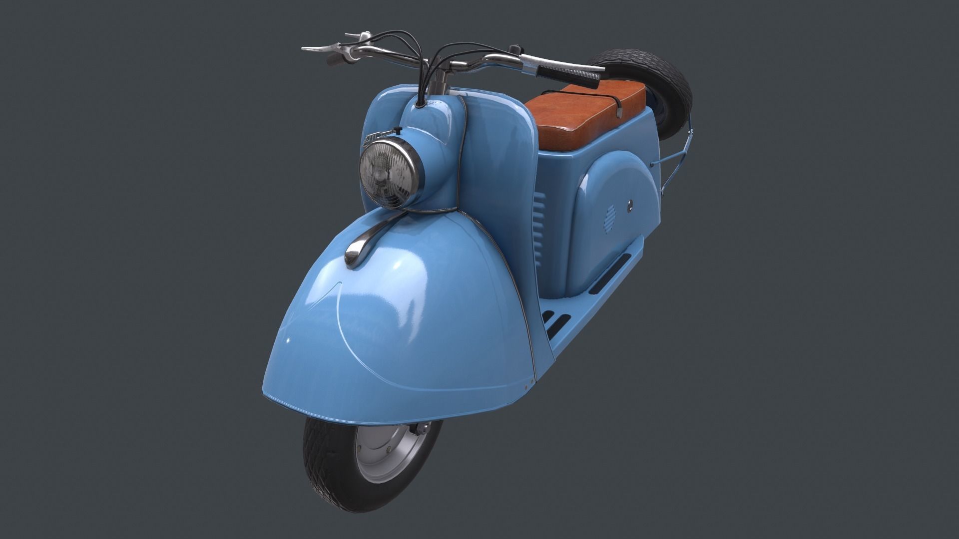 Soviet  scooter Tula T200 Free 3D model_3
