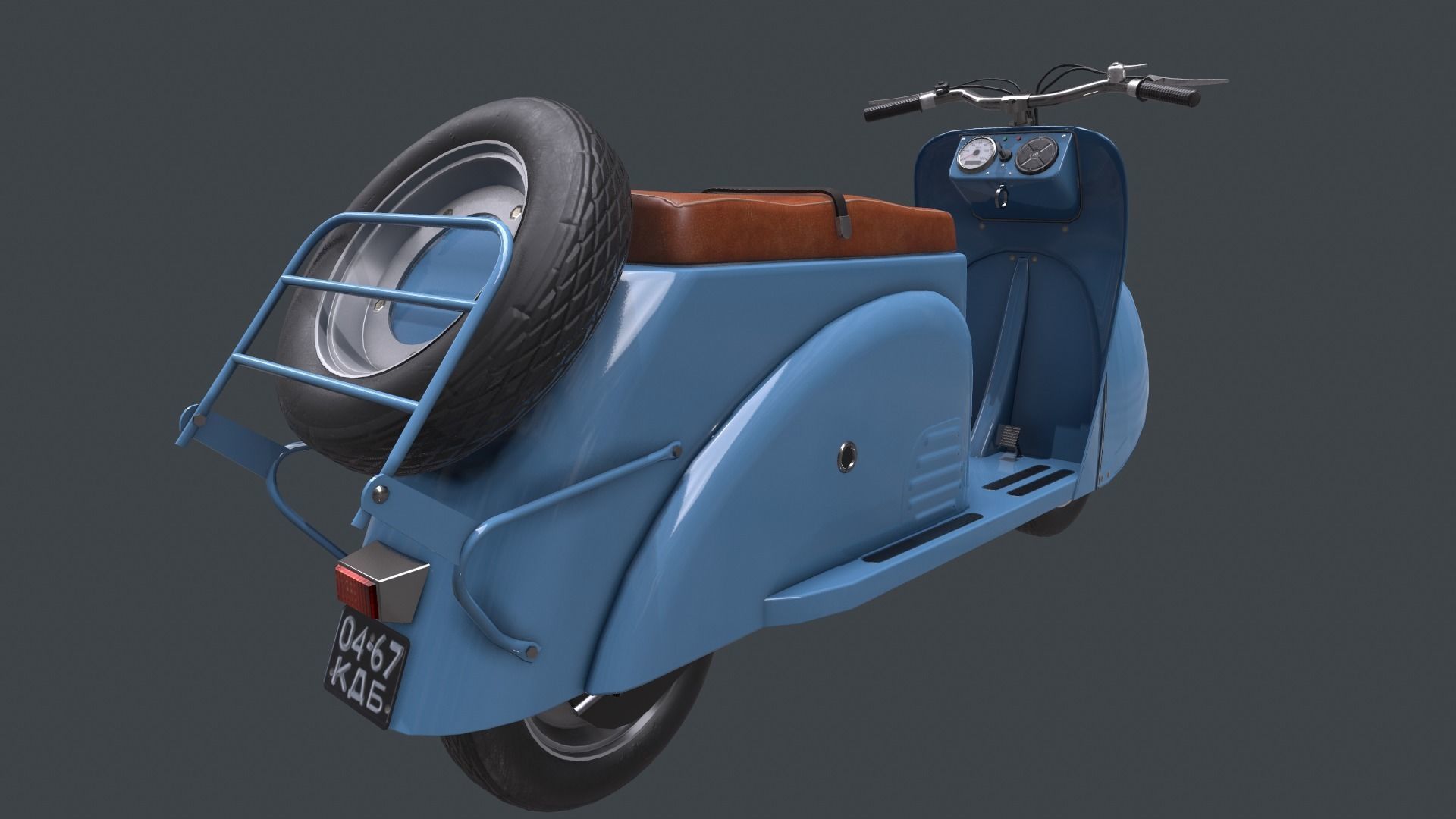 Soviet  scooter Tula T200 Free 3D model_5
