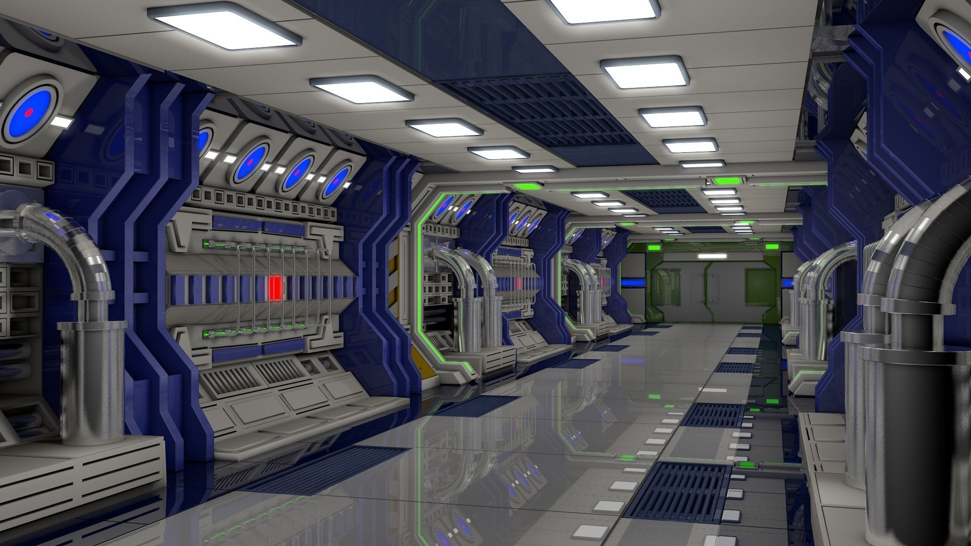 Sci Fi Interior  3D model_2