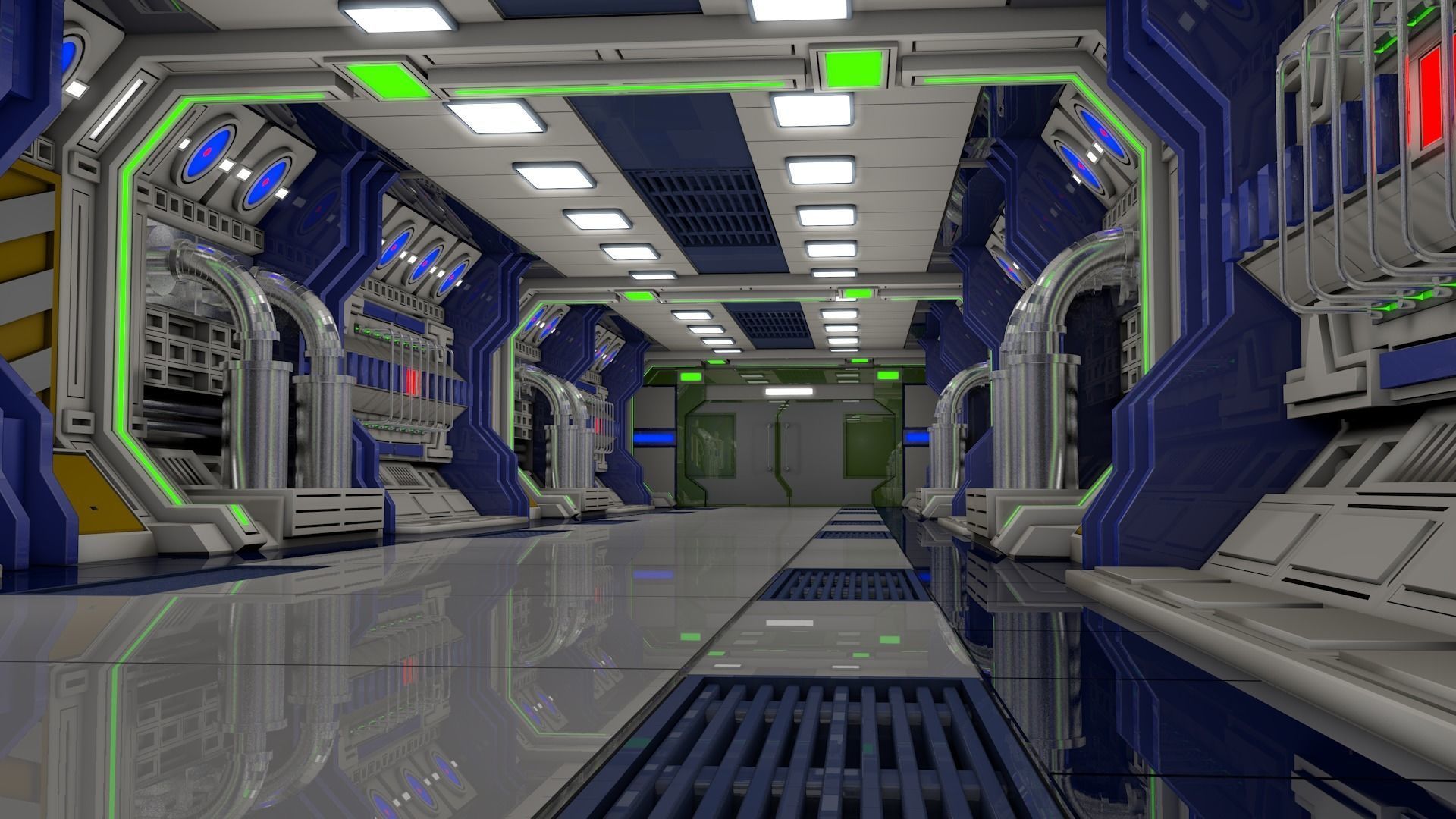 Sci Fi Interior  3D model_1