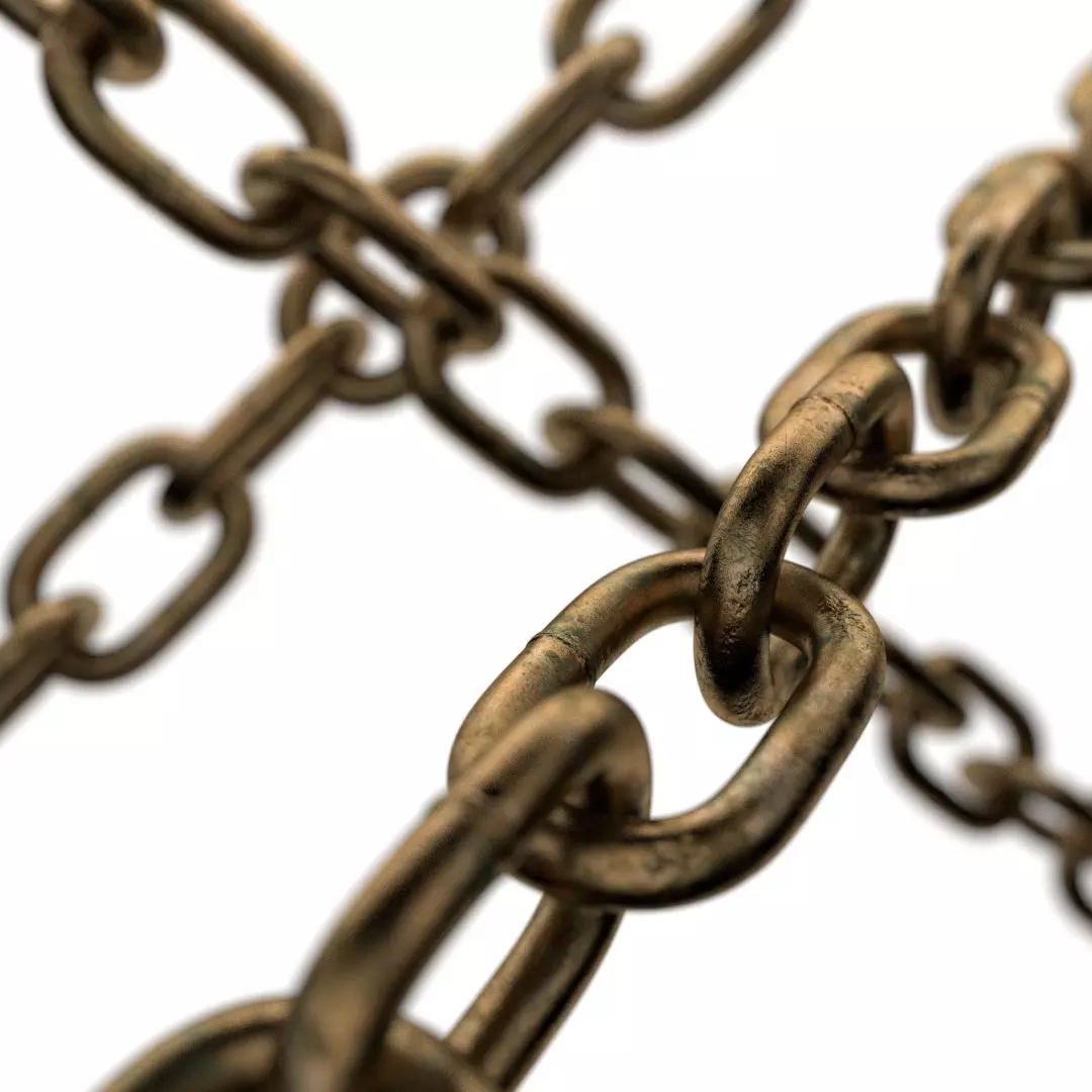 Old chain Low-poly 3D model_0