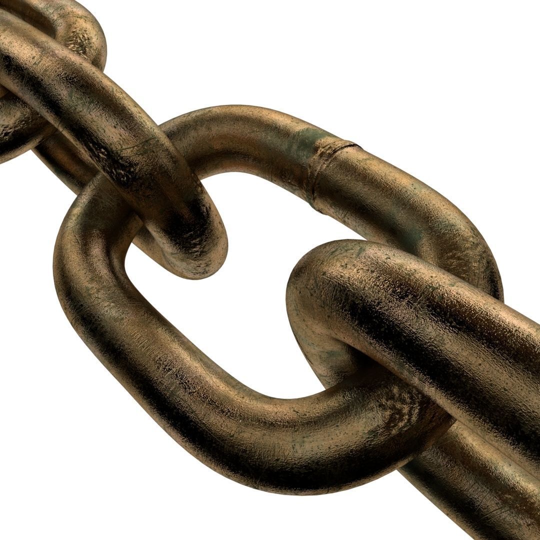 Old chain Low-poly 3D model_3