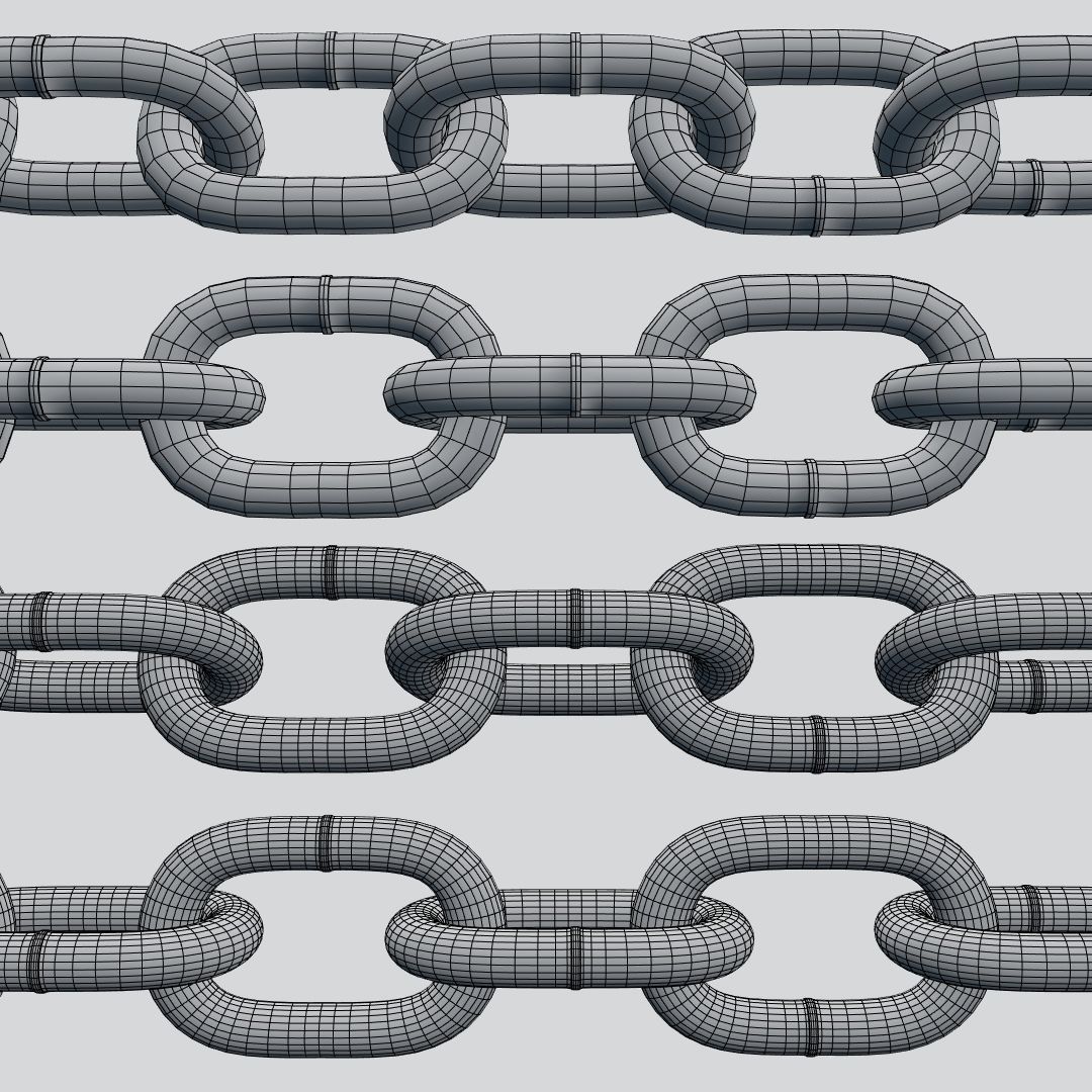 Old chain Low-poly 3D model_4