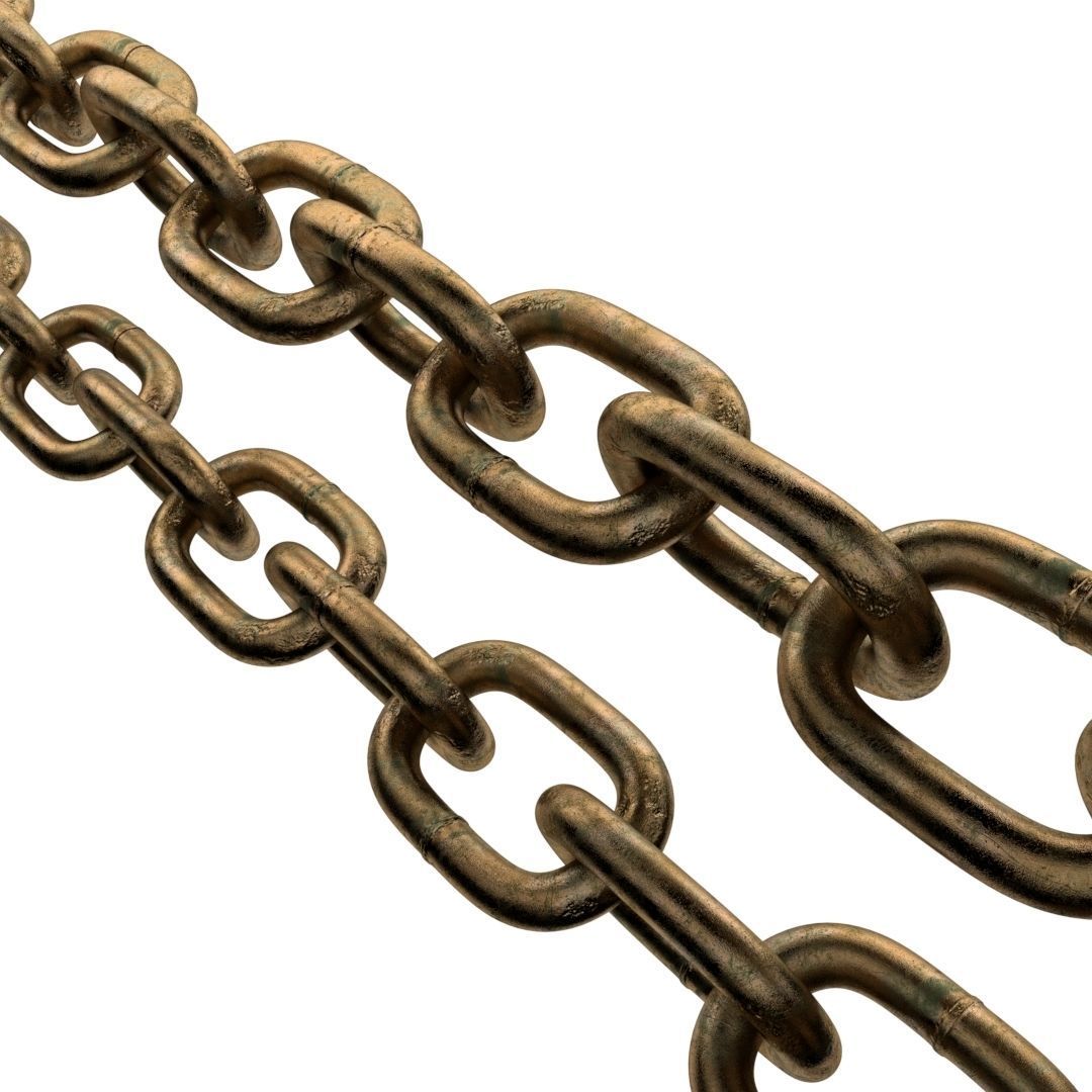 Old chain Low-poly 3D model_1