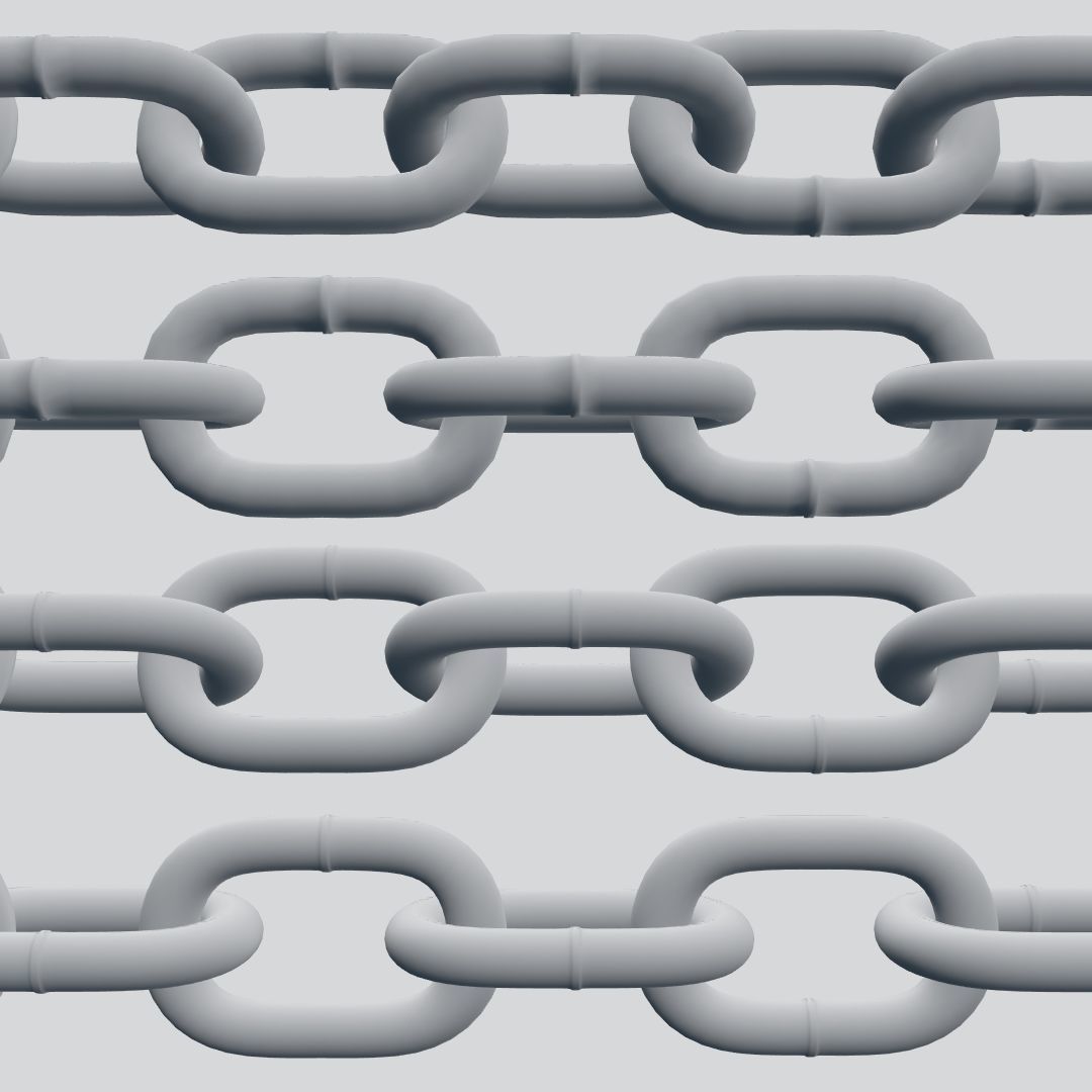 Old chain Low-poly 3D model_5