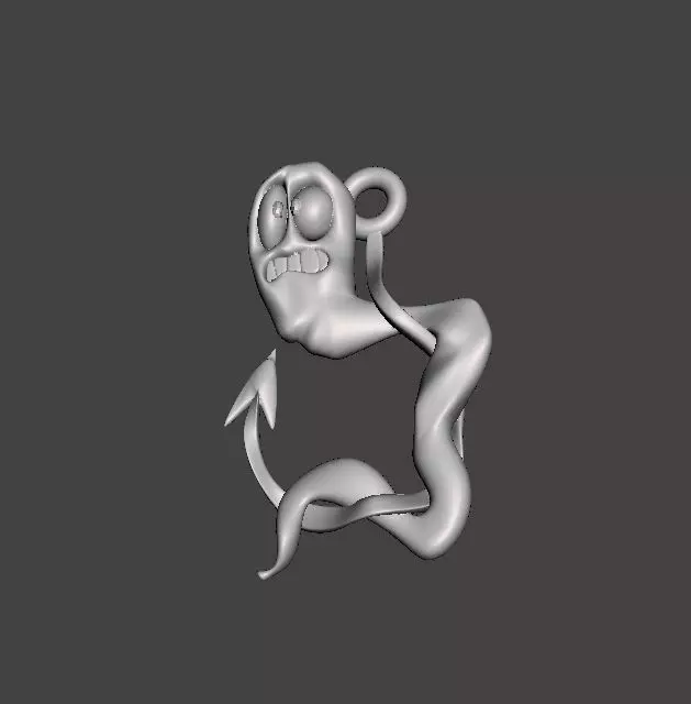 Pendant - Worm on the hook 3D print model