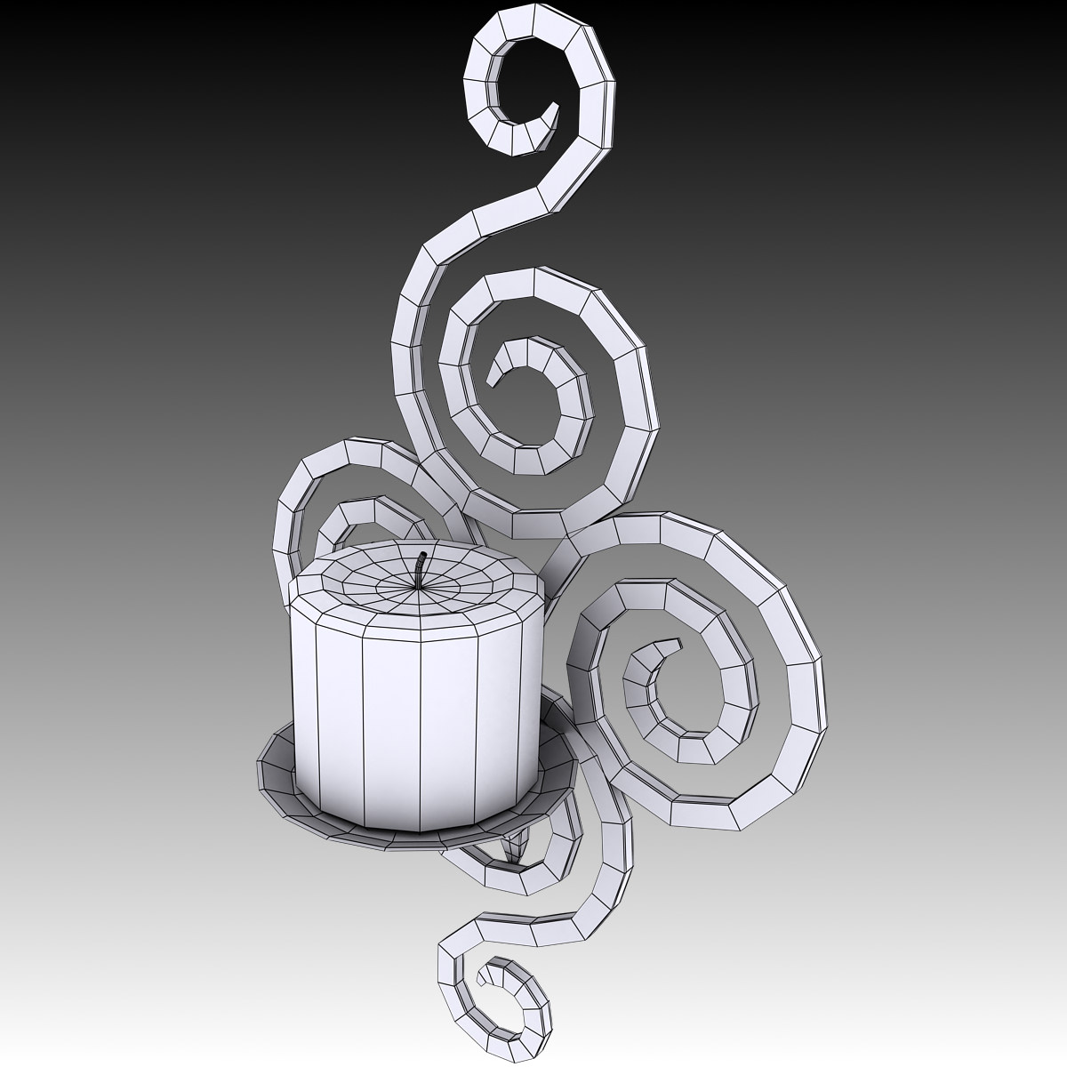 Wallmounted Iron Candle Holder 3D model_2