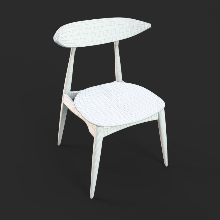 Set of table and chairs 3D model_3