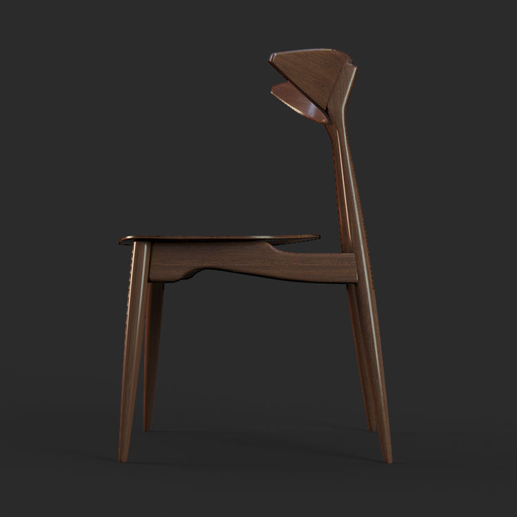 Set of table and chairs 3D model_4
