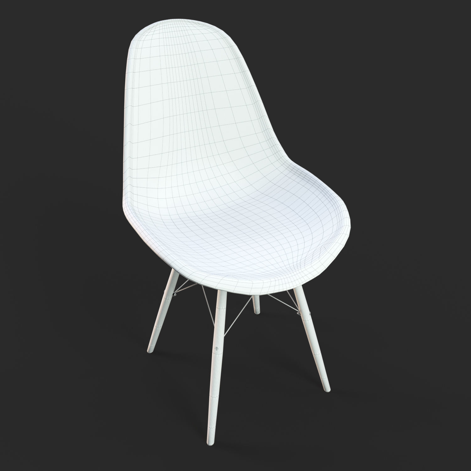 Set of table and chairs 3D model_8