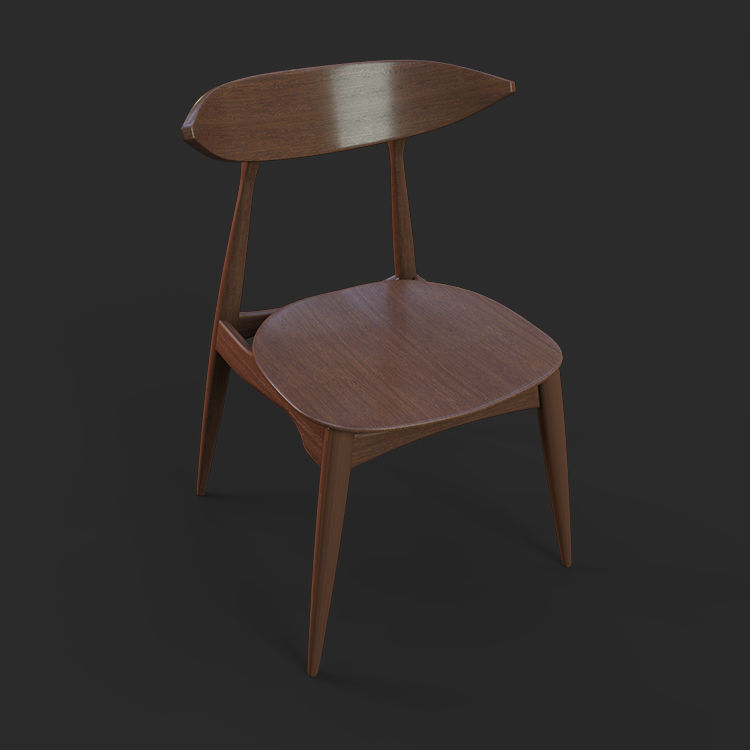Set of table and chairs 3D model_2