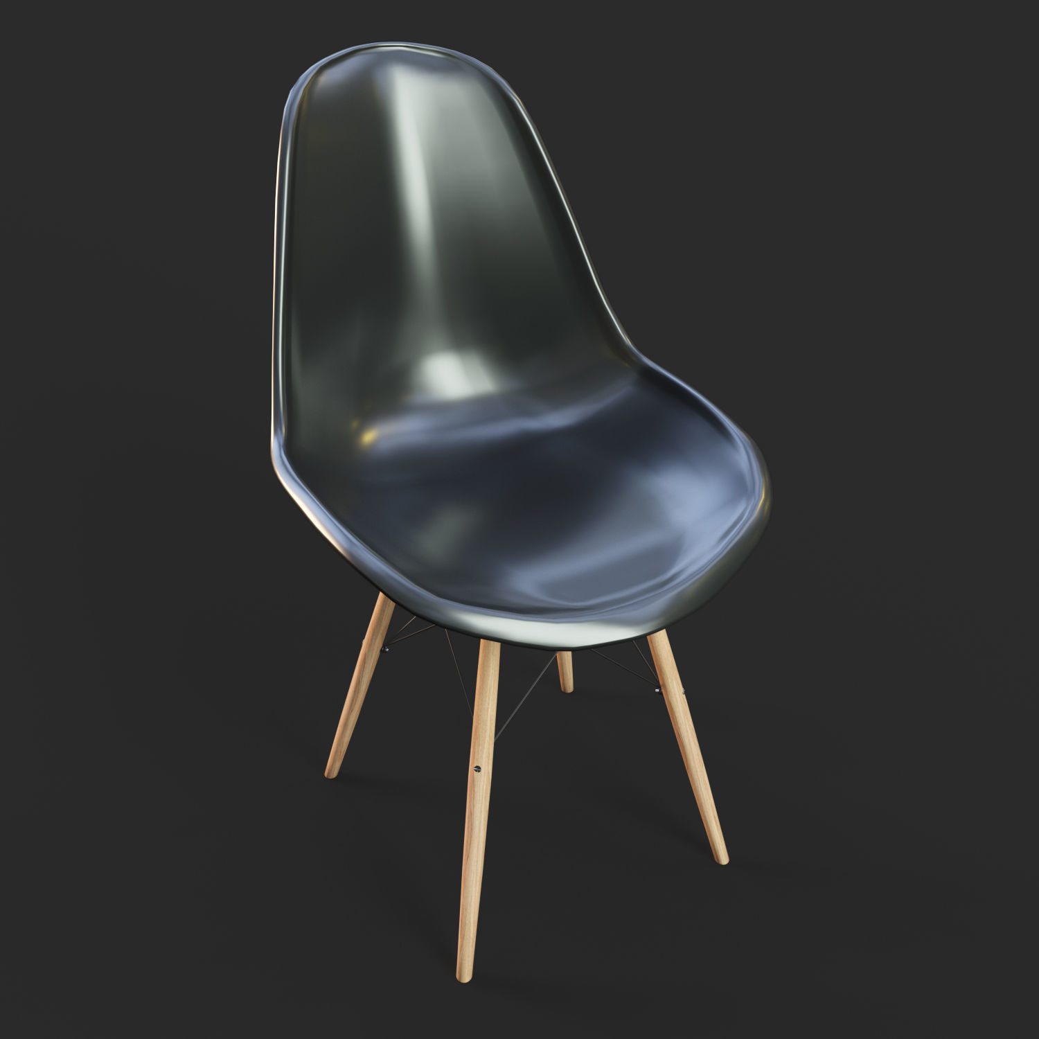 Set of table and chairs 3D model_7