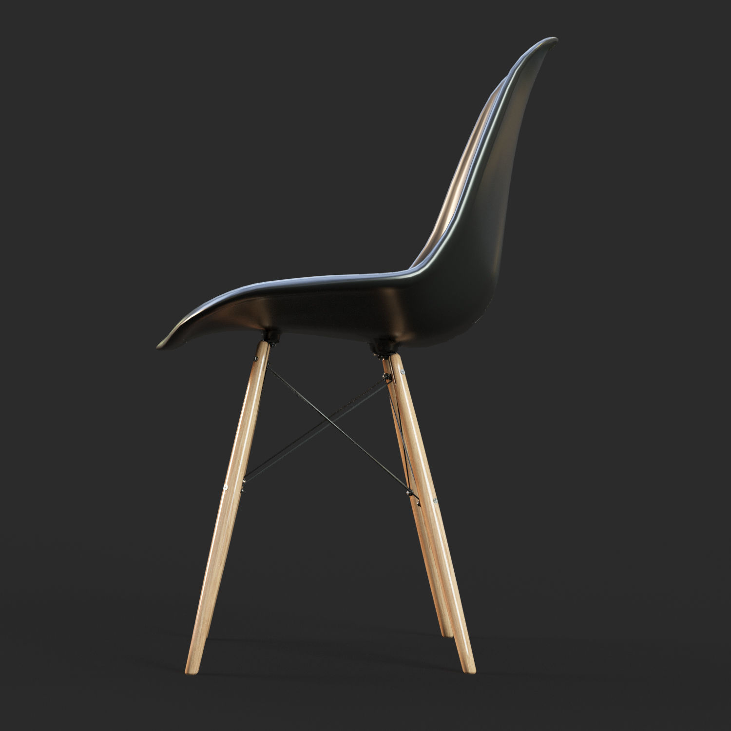 Set of table and chairs 3D model_9