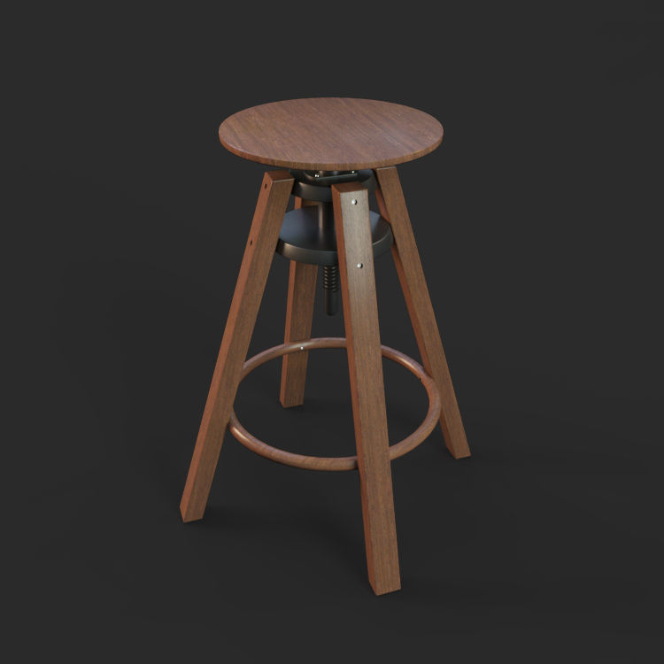 Set of table and chairs 3D model_12