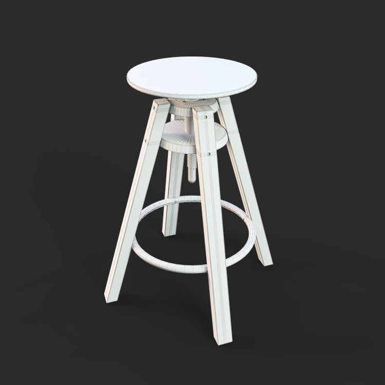Set of table and chairs 3D model_13
