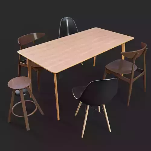 Set of table and chairs