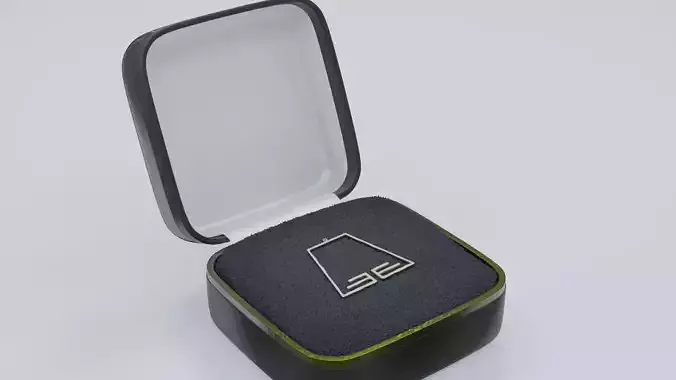 E Pendant earring box with logo 3D print model