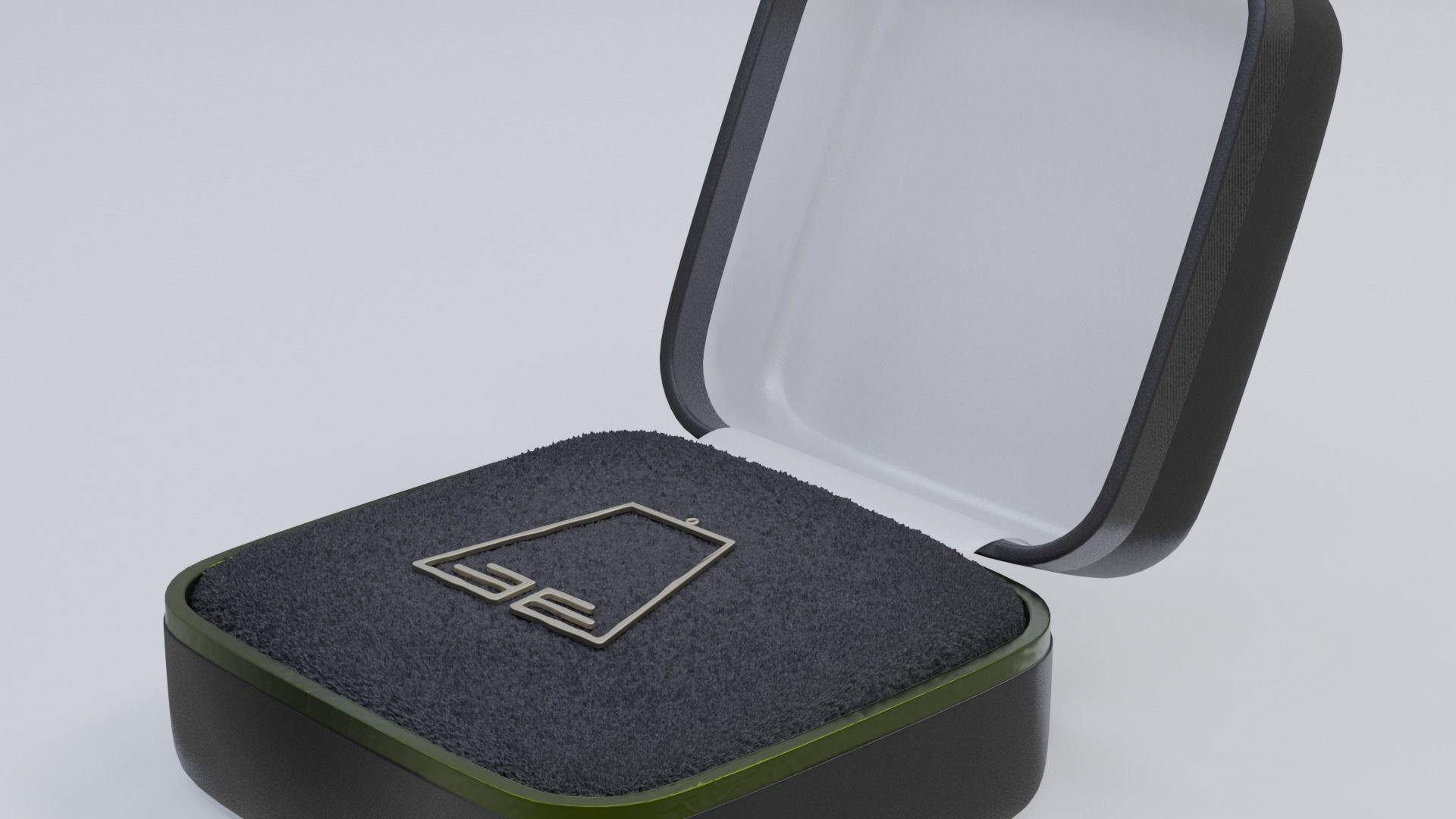 E Pendant earring box with logo 3D print model_2