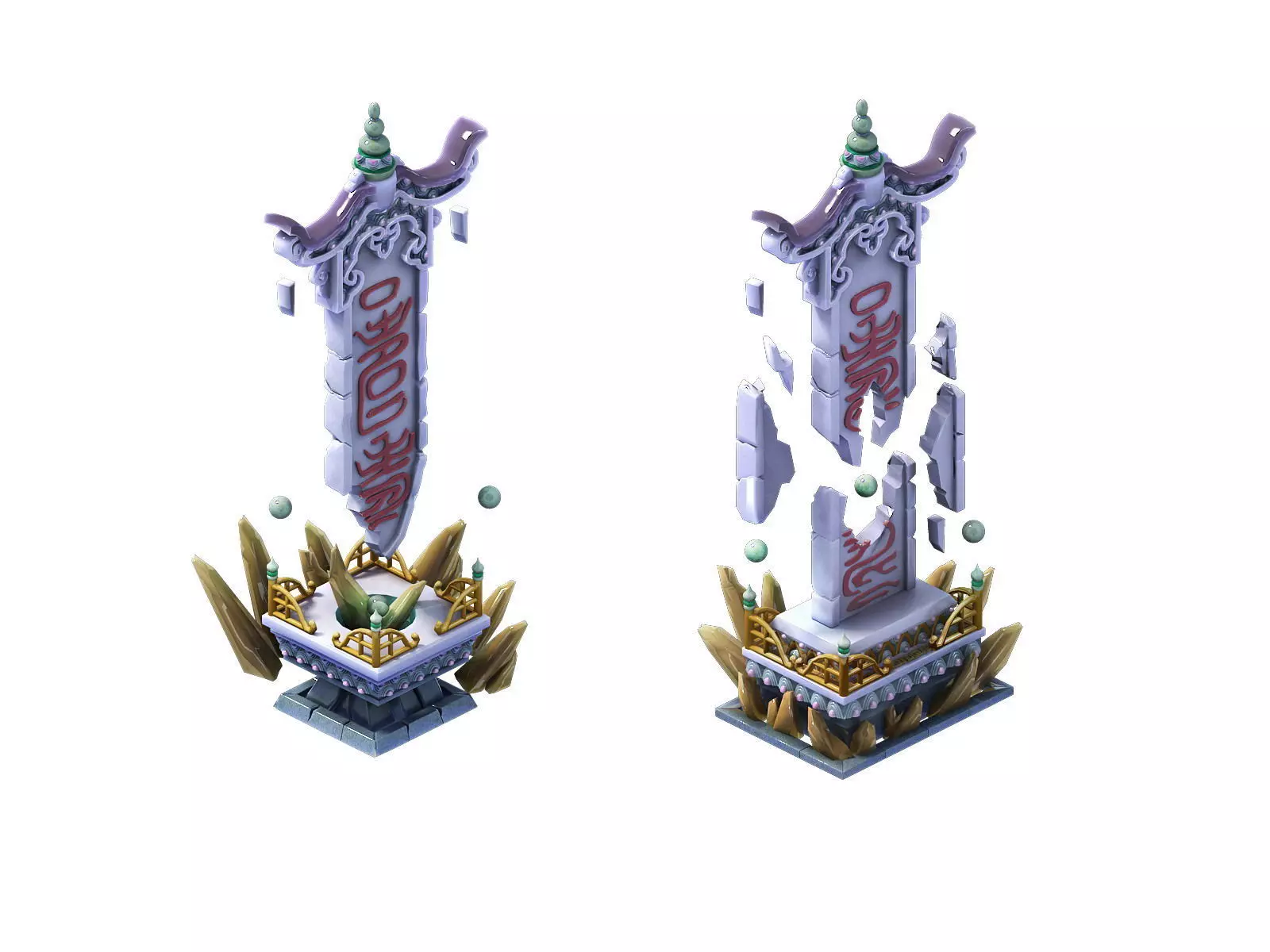 Game Model - Broken Rune Monument 3D model