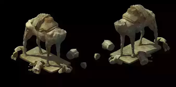 Game Model - Broken camel stone carving