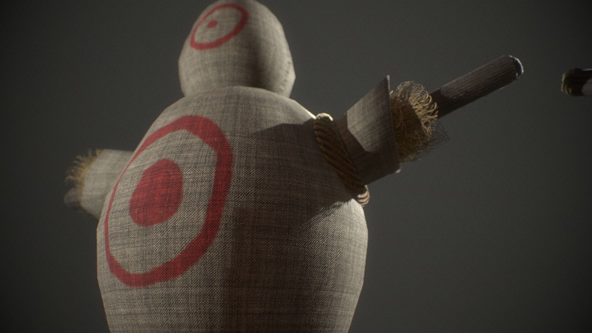 Low Poly Medieval Scarecrow - Training Dummy with textures Low-poly 3D model_3