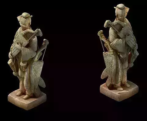 Game model - holding a bow stone statue 3D model