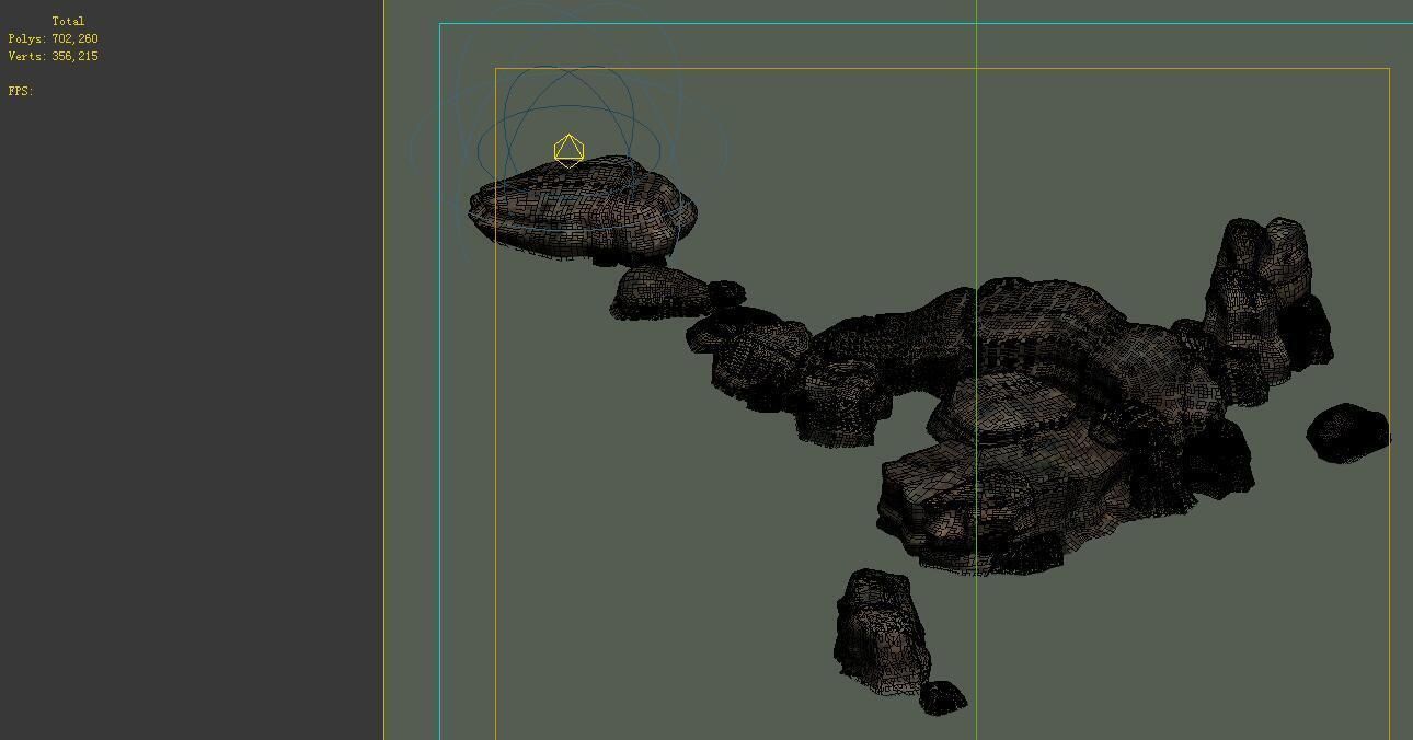 Game model - size stones Fish Flies 3D model_2