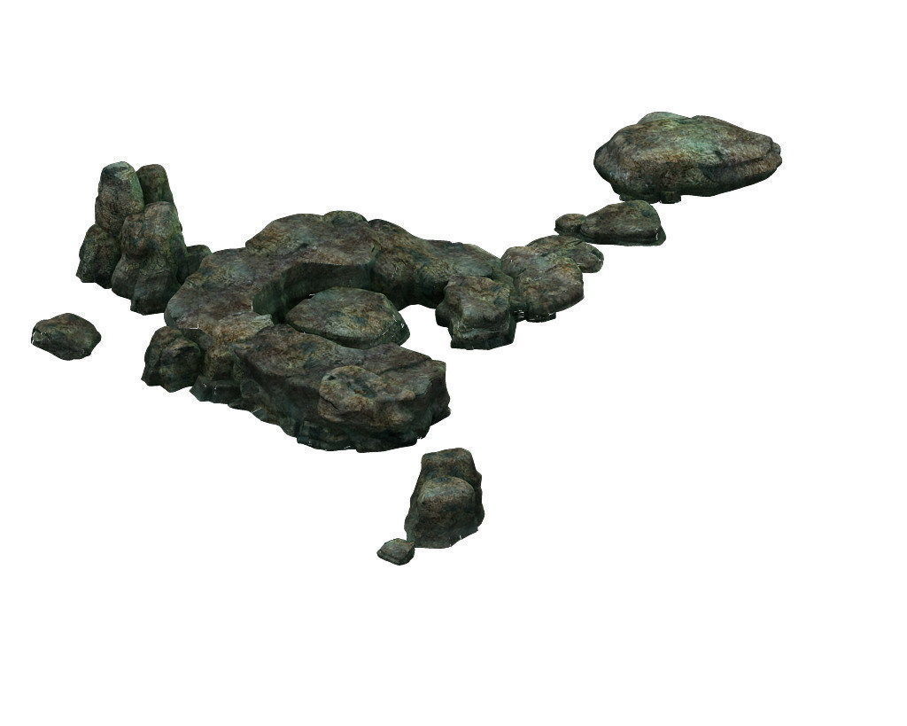 Game model - size stones Fish Flies 3D model_1