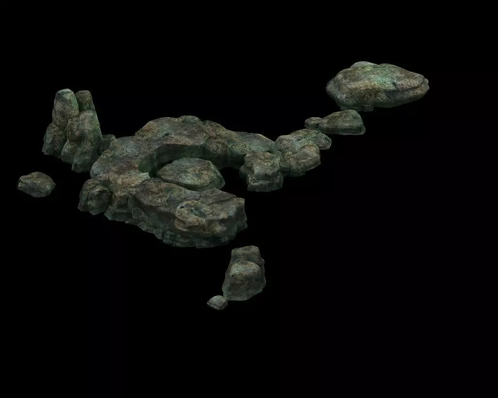 Game model - size stones Fish Flies 3D model_0