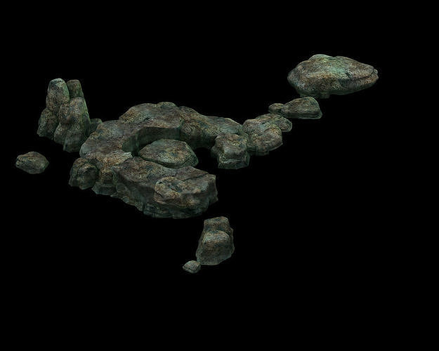 Game model - size stones Fish Flies 3D model