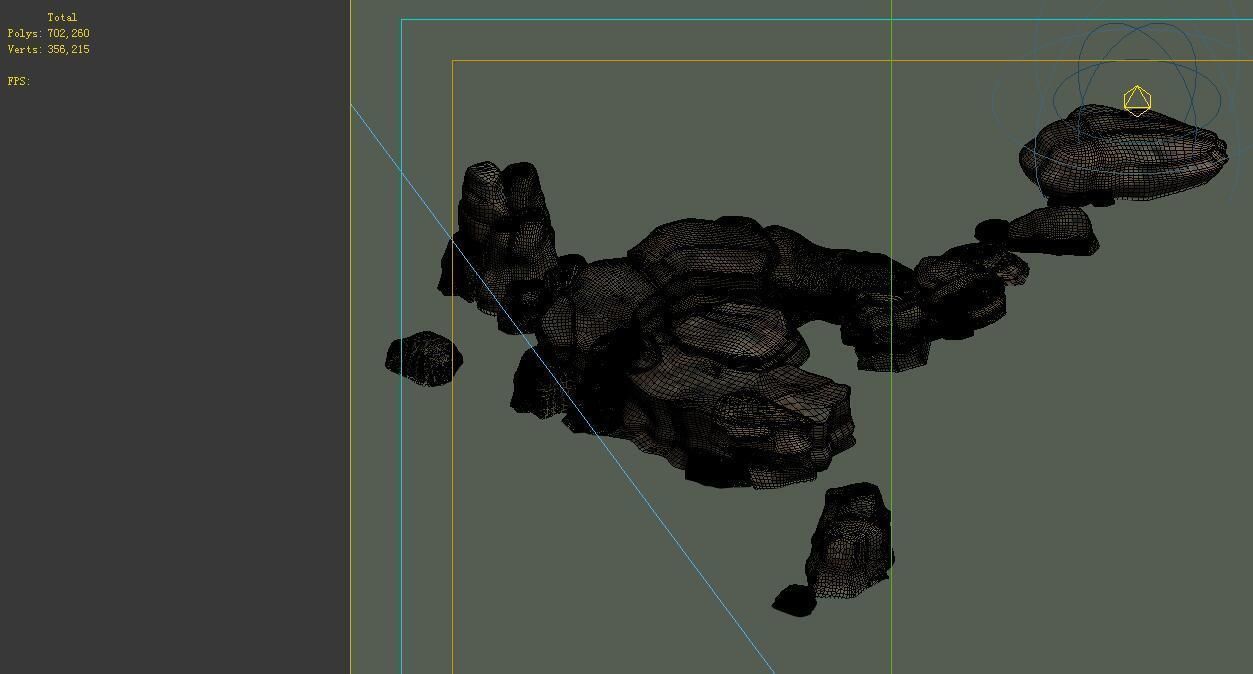 Game model - size stones Fish Flies 3D model_3