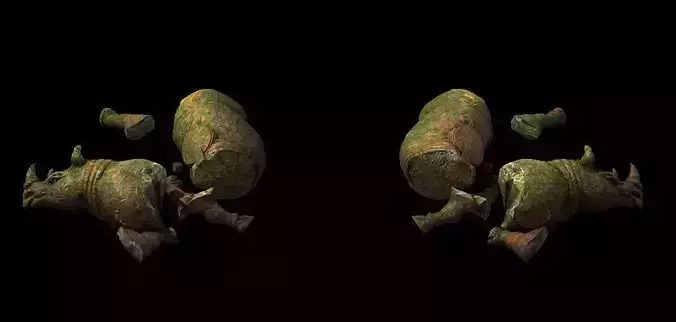 Tomb Raider Protector Beast Rhinoceros Statue 2