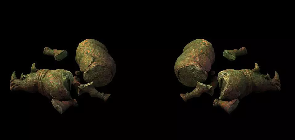 Tomb Raider Protector Beast Rhinoceros Statue 2 3D model