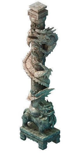 Game Model - Tombstone Dragon Shaped Pillar 01 3D model_1