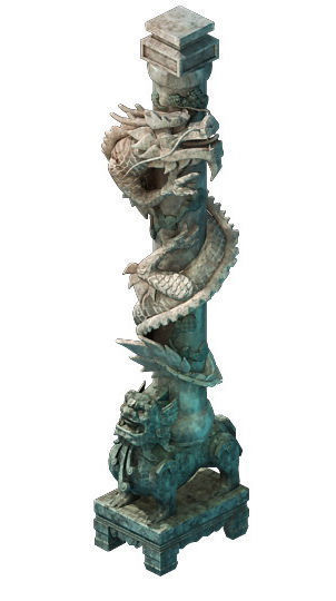 Game Model - Tombstone Dragon Shaped Pillar 01 3D model_3