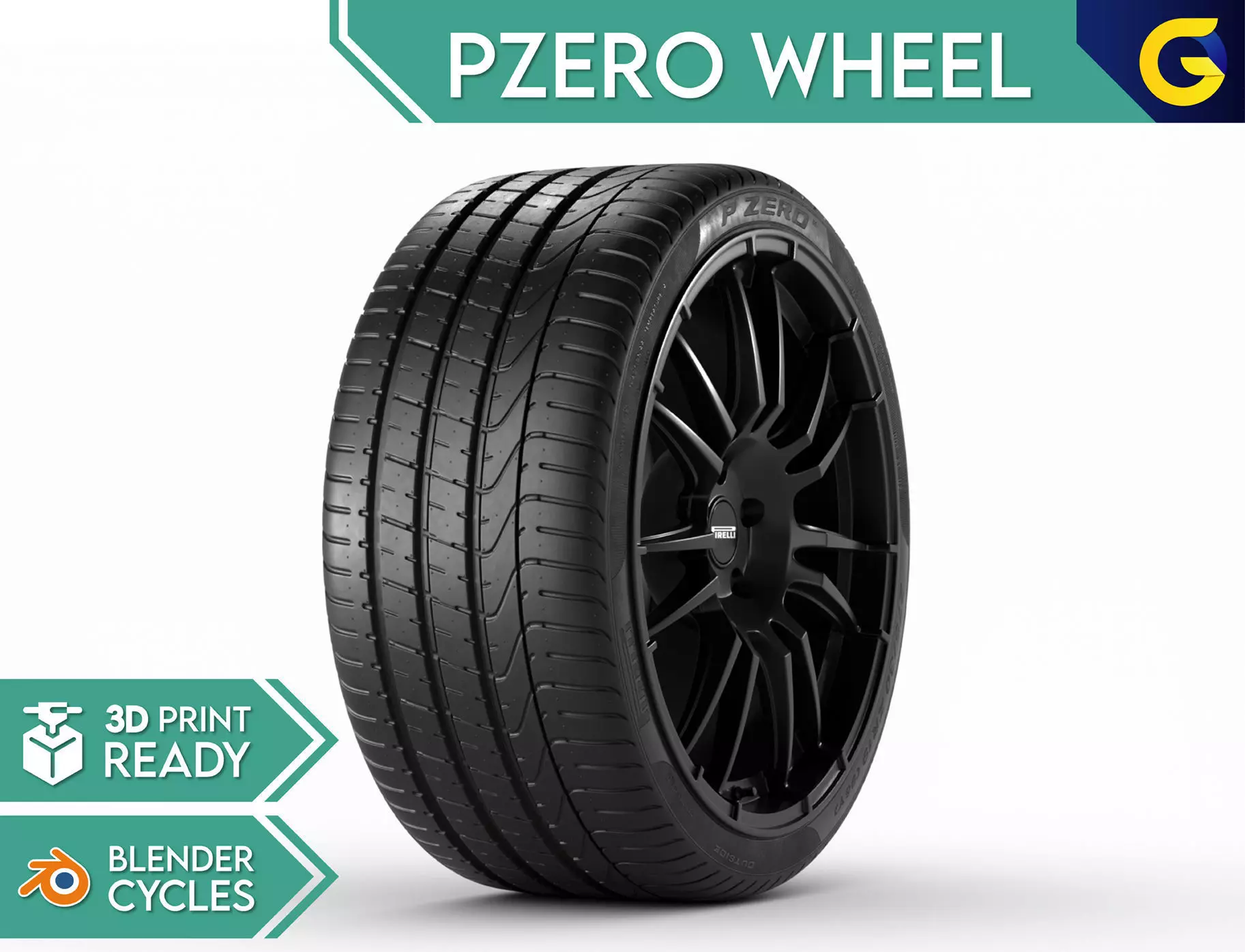 WHEEL PIRELLI P ZERO - 3D PRINT READY 3D model_0