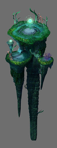 Game model - undersea - huge rock pillar 3D model