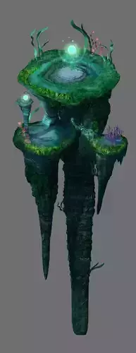 Game model - undersea - huge rock pillar