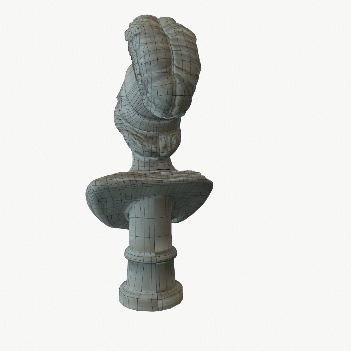 bust  sculpture  Low-poly 3D model_4