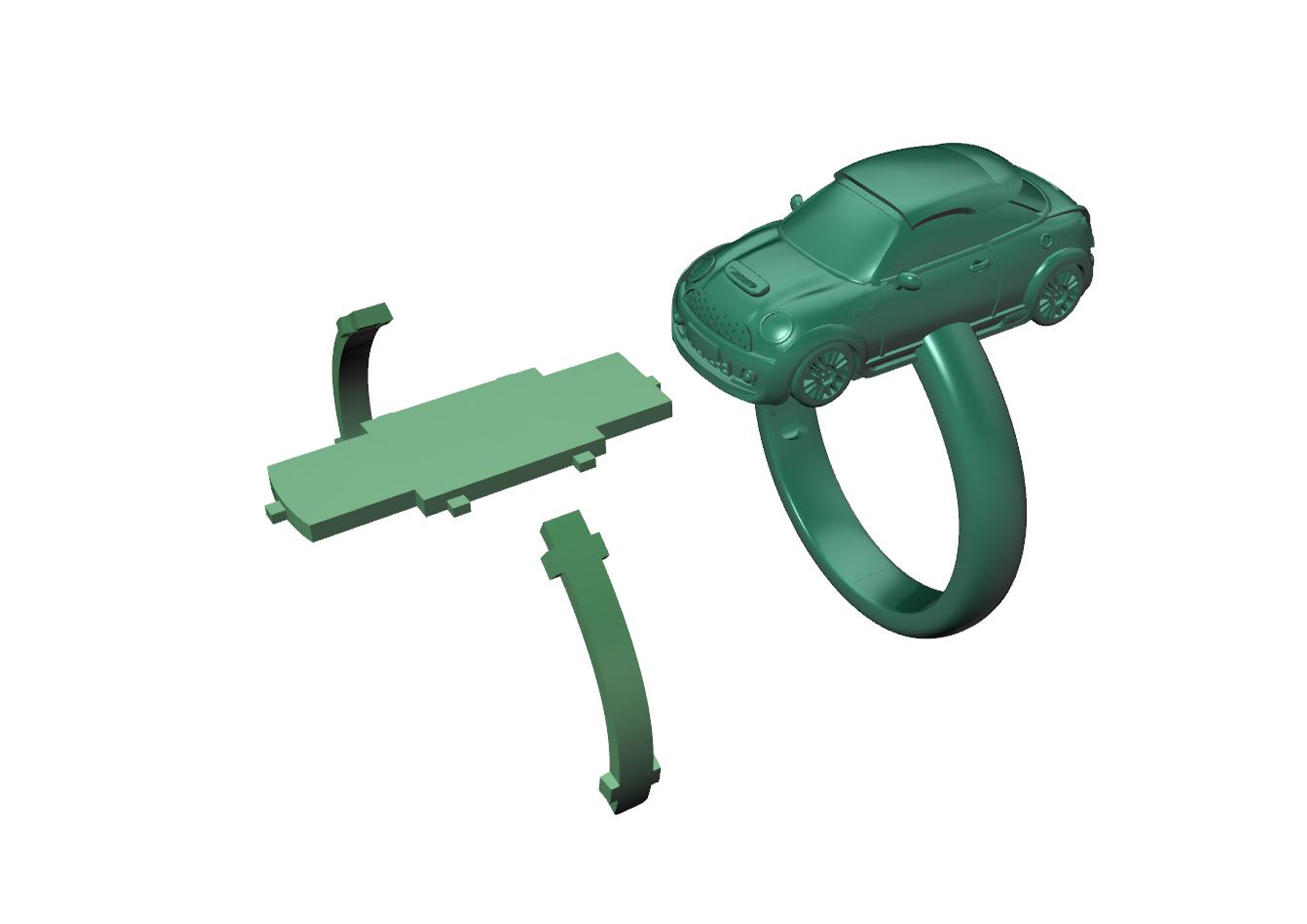 TPR01 Car ring 3D print model 3D print model_3