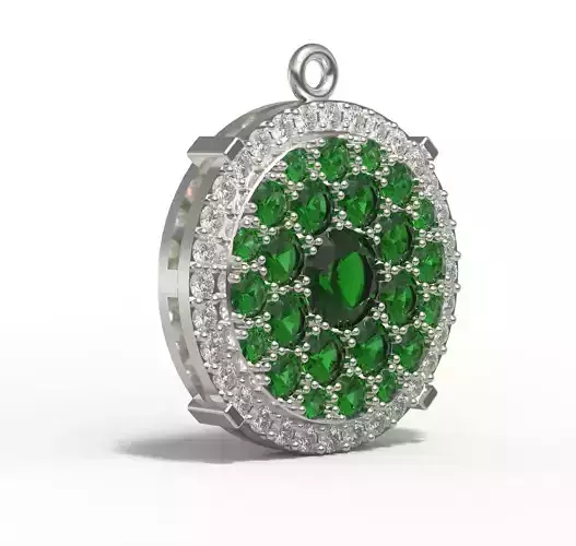 Gems and diamonds pendant