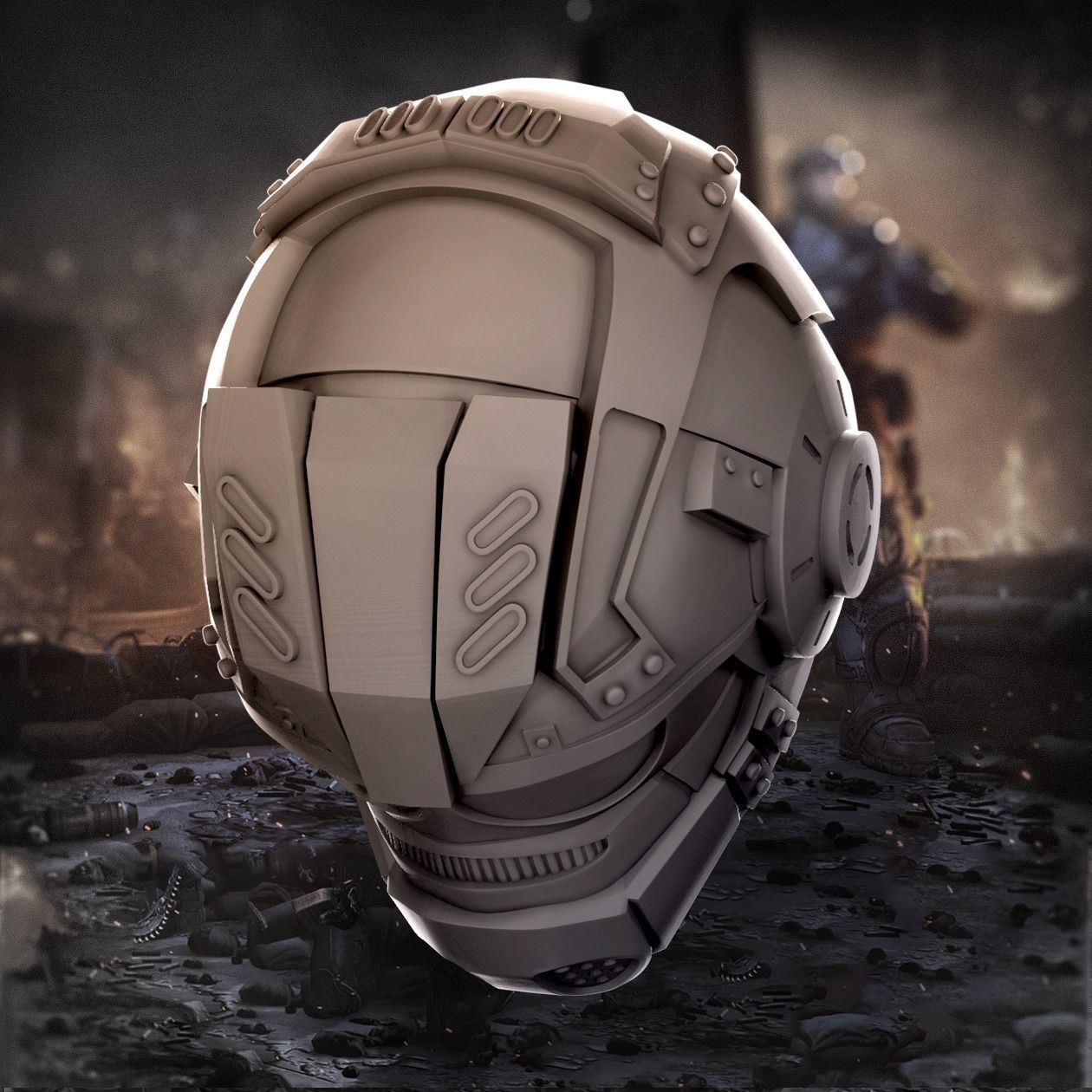 Gears of War COG Helmet 3D print model_2